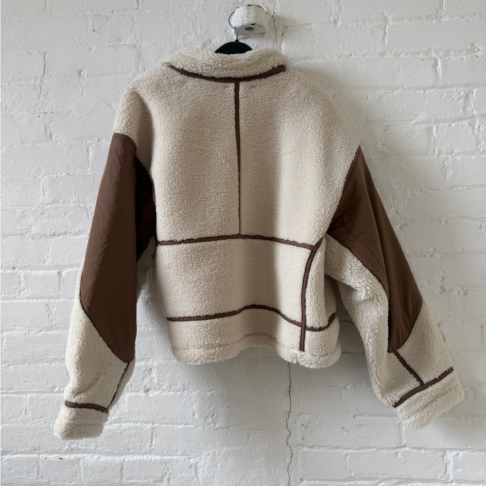 NEW VANESSA SHEARLING BOMBER JACKET - IVORY - Picture 8 of 9
